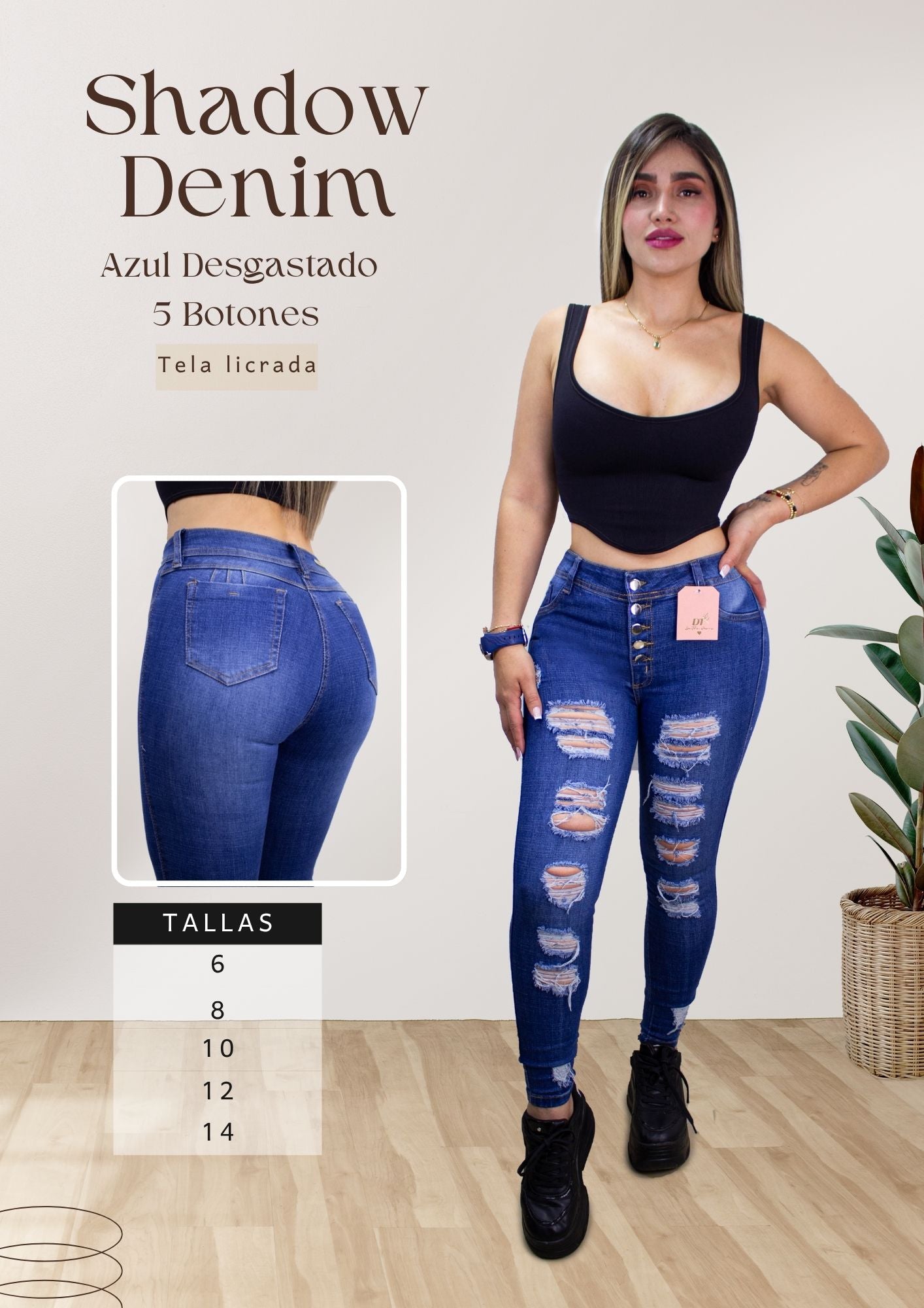 Shadow Denim Azul Desgastado