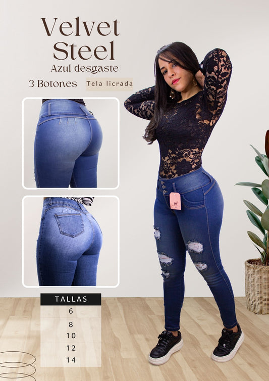 Velvet  Steel Azul desgaste