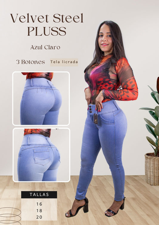 Velvet Steel PLUSS Azul Claro