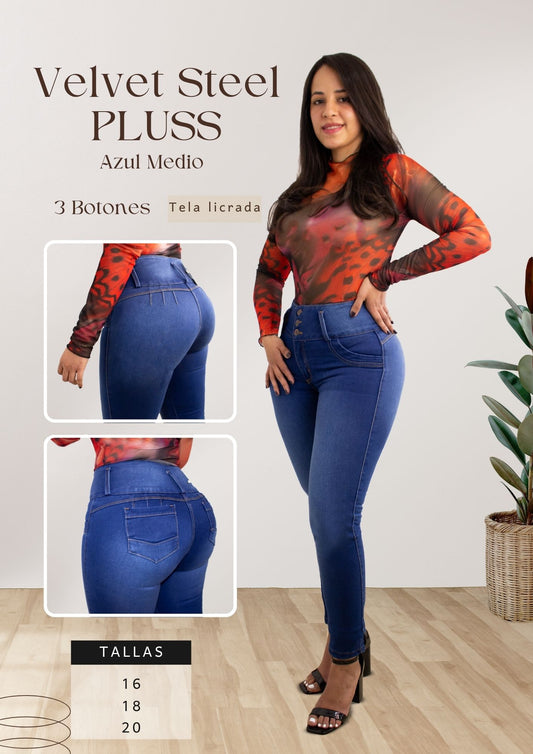 Velvet Steel PLUSS Azul Medio