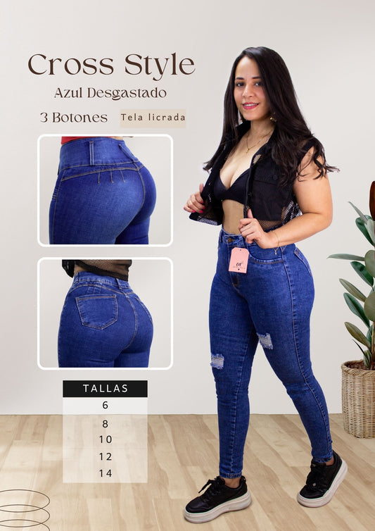 Cross Style Azul Desgastado